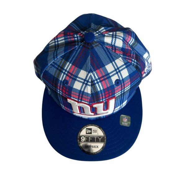 New York Giants Plaid 9FIFTY Snapback Hat By New Era Cap Blue/Red NFL 2024 - Picture 2 of 8